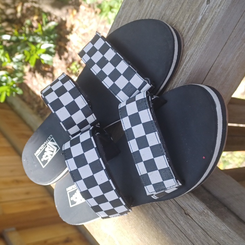 Vans Checkerboard Adjustable Slide Sandals